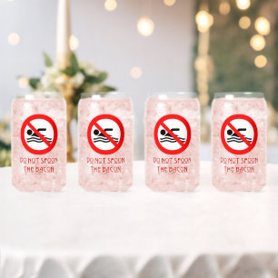 SlipperyJoe's Do Not Spoon Bacon red warning man s Can Glass