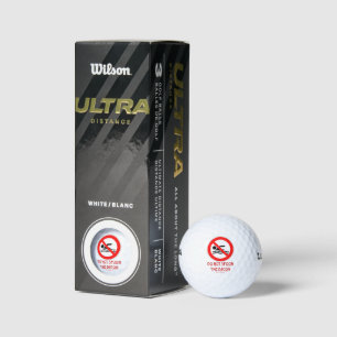 SlipperyJoe's Do Not Spoon Bacon red warning man s Golf Balls