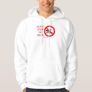 SlipperyJoe's Do Not Spoon Bacon red warning man s Hoodie