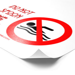 SlipperyJoe's Do Not Spoon Bacon red warning man s Photo Print