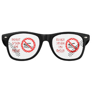 SlipperyJoe's Do Not Spoon Bacon red warning man s Retro Sunglasses