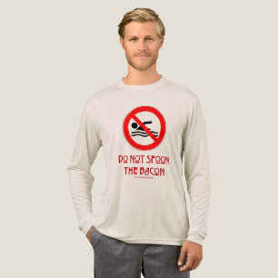 SlipperyJoe's do not spoon bacon red warning man s Tri-Blend Shirt