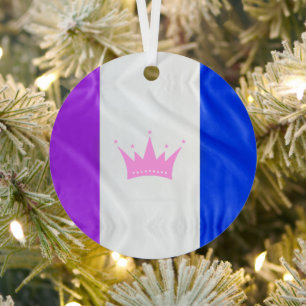 SlipperyJoe's drag culture pride flag purple spiri Metal Tree Decoration