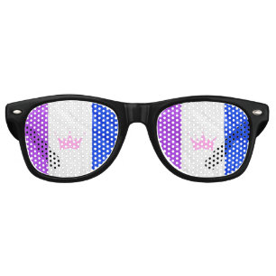 SlipperyJoe's drag culture pride flag purple spiri Retro Sunglasses