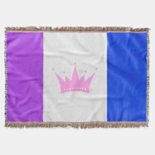 SlipperyJoe's drag culture pride flag purple spiri Throw Blanket