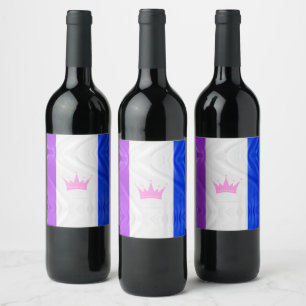 SlipperyJoe's drag culture pride flag purple spiri Wine Label