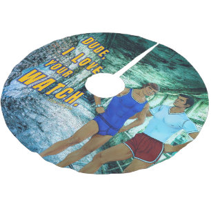 SlipperyJoe's dude love your watch LGBTQIA artisti Brushed Polyester Tree Skirt
