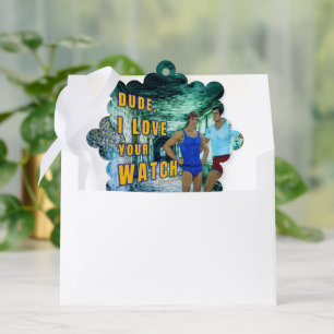 SlipperyJoe's dude love your watch LGBTQIA artisti Tree Decoration Card