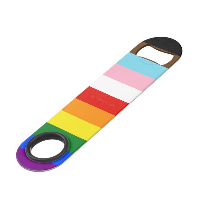 SlipperyJoe's Eleven Stripe Pride Flag blends Phil (Front Angled)