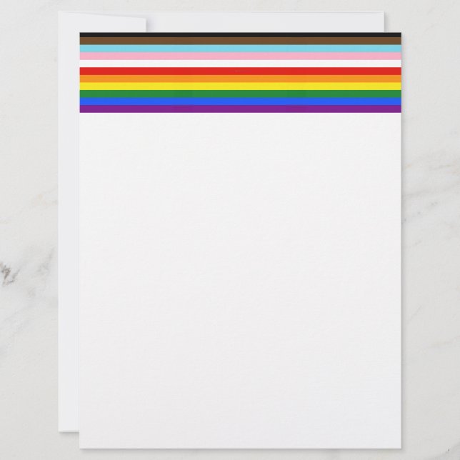 SlipperyJoe's Eleven Stripe Pride Flag blends Phil Custom Letterhead (Front)
