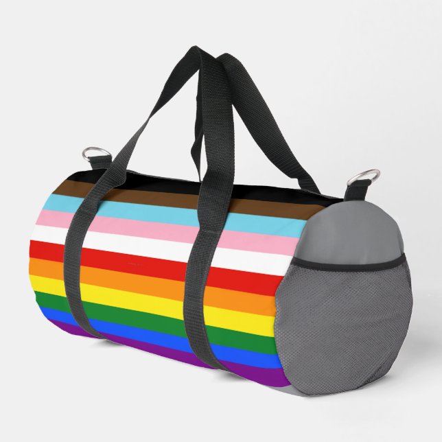 SlipperyJoe's Eleven Stripe Pride Flag blends Phil Duffle Bag (Right Corner)