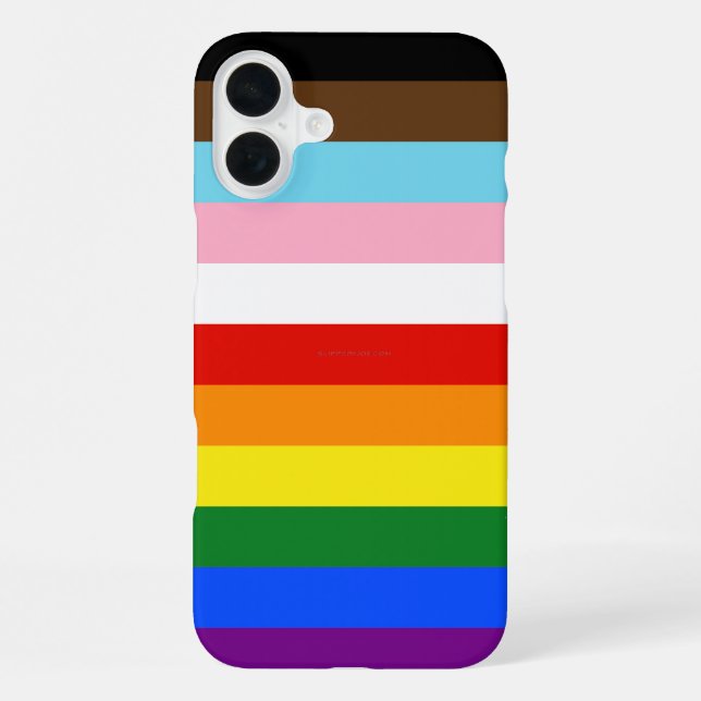 SlipperyJoe's Eleven Stripe Pride Flag blends Phil iPhone Case (Back)