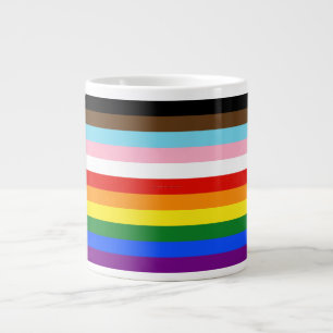 SlipperyJoe's Eleven Stripe Pride Flag blends Phil Large Coffee Mug