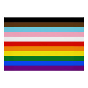 SlipperyJoe's Eleven Stripe Pride Flag blends Phil Poster