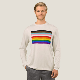 SlipperyJoe's Eleven Stripe Pride Flag blends Phil Tri-Blend Shirt
