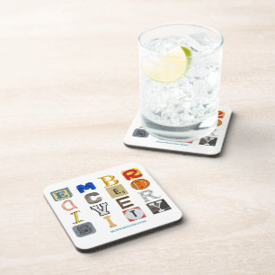 SlipperyJoe's embrace diversity cut-out letters co Coaster