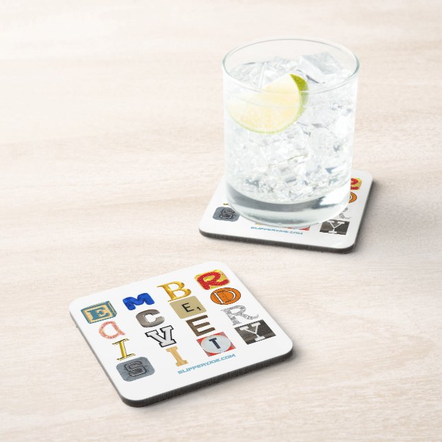 SlipperyJoe's embrace diversity cut-out letters co Coaster (Right Side)