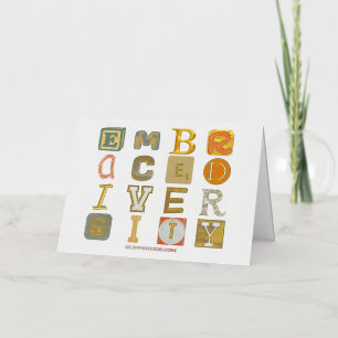 SlipperyJoe's embraces diversity cut-out letters c Foil Greeting Card