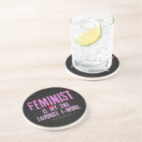 SlipperyJoe's Feminist f-word glowing red 3-D blac