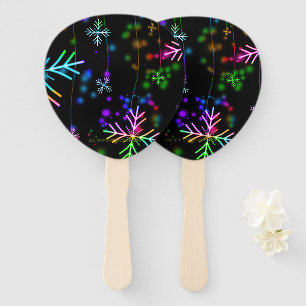 SlipperyJoe's festive lively Christmas atmosphere Hand Fan
