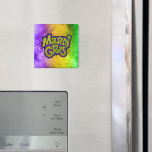 SlipperyJoe's festive Mardi Gras theme crown reinf Magnet