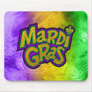 SlipperyJoe's festive Mardi Gras theme crown reinf Mouse Pad