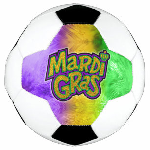 SlipperyJoe's festive Mardi Gras theme crown reinf Soccer Ball