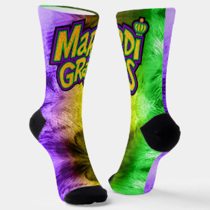 SlipperyJoe's festive Mardi Gras theme crown reinf Socks