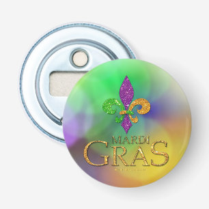 SlipperyJoe's festive Mardi Gras themed purple gre Bottle Opener