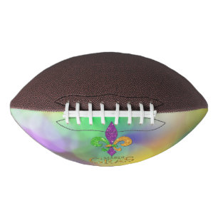 SlipperyJoe's festive Mardi Gras themed purple gre Football