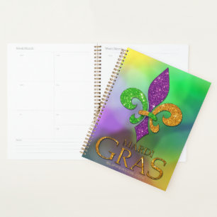 SlipperyJoe's festive Mardi Gras themed purple gre Planner