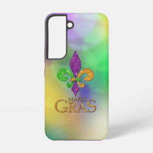 SlipperyJoe's festive Mardi Gras themed purple gre Samsung Galaxy Case