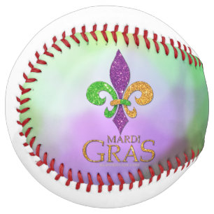 SlipperyJoe's festive Mardi Gras themed purple gre Softball