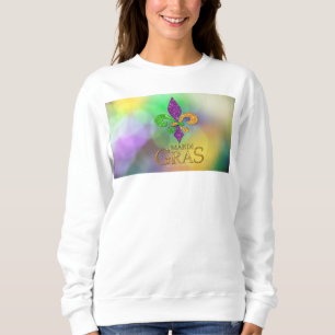 SlipperyJoe's festive Mardi Gras themed purple gre Sweatshirt