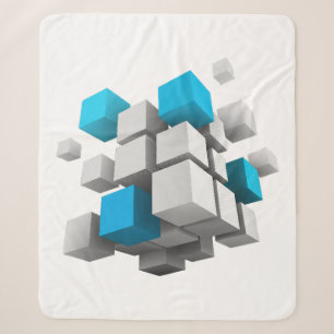 SlipperyJoe's floating cluster of cubes' size vari Sherpa Blanket