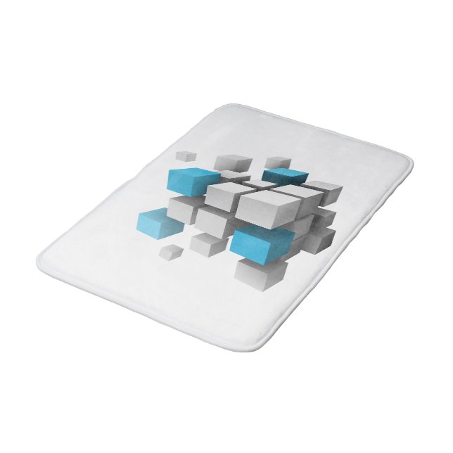 SlipperyJoe's floating cluster of cubes size varie Bath Mat (Angled)