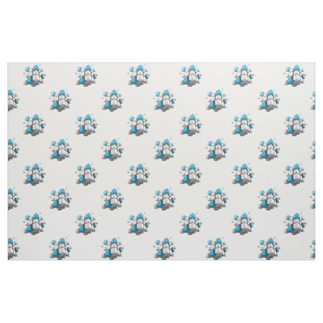 SlipperyJoe's floating cluster of cubes size varie Fabric (Yard)