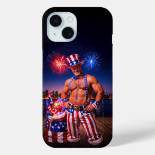 SlipperyJoe's Fourth of July celebration bare hair iPhone 15 Case