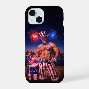 SlipperyJoe's Fourth of July celebration bare hair iPhone 15 Case
