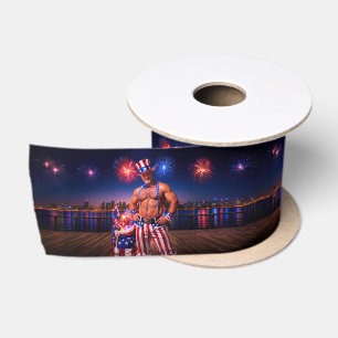SlipperyJoe's Fourth of July celebration bare hair Satin Ribbon
