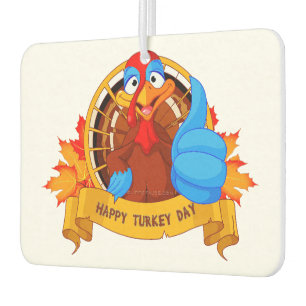 SlipperyJoe's fun cartoon-style Thanksgiving desig Car Air Freshener
