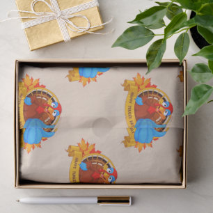 SlipperyJoe's fun cartoon-style Thanksgiving desig Tissue Paper
