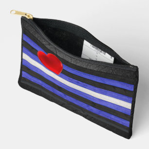 SlipperyJoe's Gay Leather Pride flag black royal b Accessory Pouch