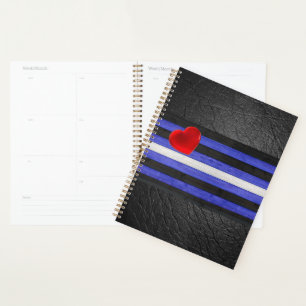 SlipperyJoe's Gay Leather Pride flag black royal b Planner