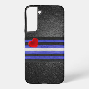 SlipperyJoe's Gay Leather Pride flag black royal b Samsung Galaxy Case