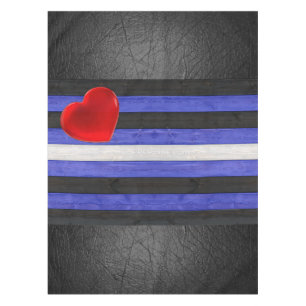SlipperyJoe's Gay Leather Pride flag black royal b Tablecloth
