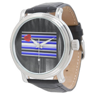 SlipperyJoe's Gay Leather Pride flag black royal b Watch
