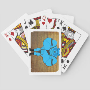SlipperyJoe's gay muscle bear cartoon thong leathe Playing Cards