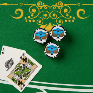 SlipperyJoe's gay muscle bear cartoon thong leathe Poker Chips