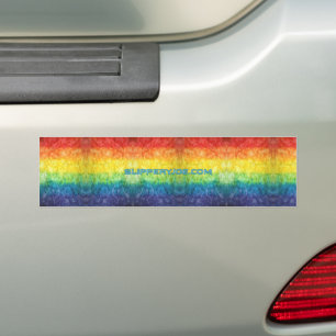 SlipperyJoe's gay pride flag rainbow colours tie-d Bumper Sticker